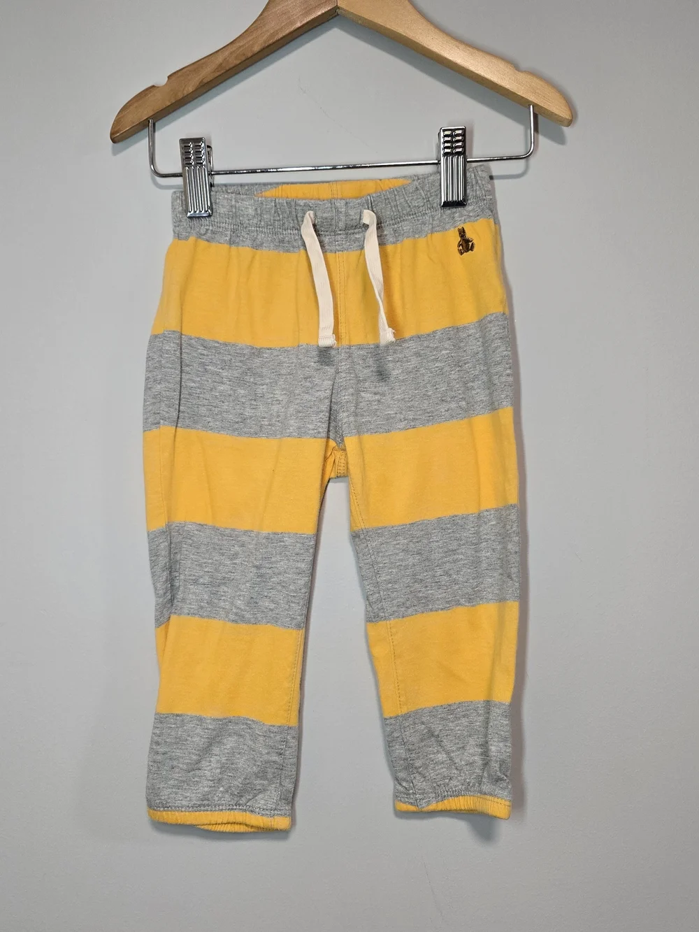 GAP Yellow & Gray Striped Jogger Pants. Soft Cotton Pants